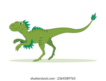Velociraptor Dinosaur Cartoon Character Vector Illustration