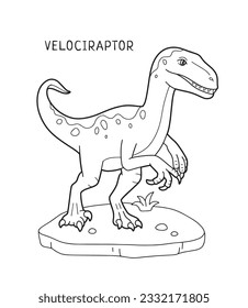 Velociraptor dinosaur coloring page for kids