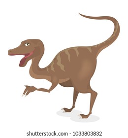 Velociraptor dinosaur isolated ancient creature on white.