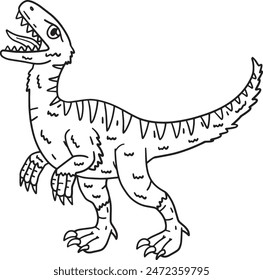 Velociraptor Dinosaur isolierte Farbseite 