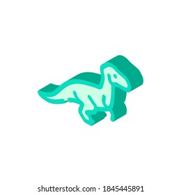 velociraptor dinosaur isometric icon vector. velociraptor dinosaur sign. isolated symbol illustration