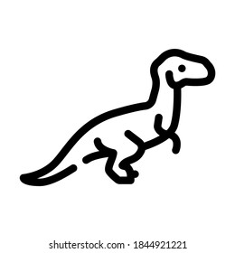 velociraptor dinosaur line icon vector. velociraptor dinosaur sign. isolated contour symbol black illustration