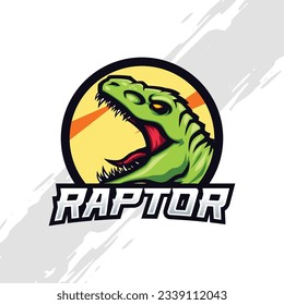 Velociraptor Dinosaur Logo Mascot Digital Illustration