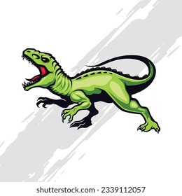 Velociraptor Dinosaur Logo Mascot Digital Illustration