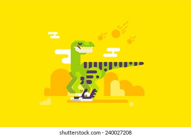 Velociraptor dinosaur mascot