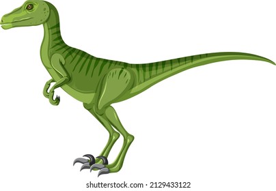 Velociraptor dinosaur on white background illustration