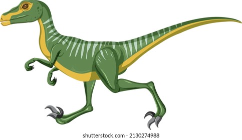 Velociraptor dinosaur on white background illustration