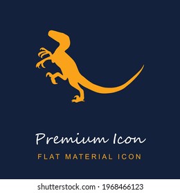 Velociraptor Dinosaur Shape premium material ui ux isolated vector icon in navy blue and orange colors