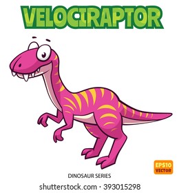 Velociraptor dinosaur, vector art and illustration.