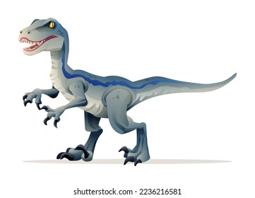 Ilustración vectorial de los dinosaurios de Velociraptor aislada en fondo blanco