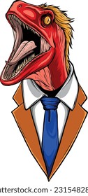 Velociraptor Dinosaur Vector Illustration on white background