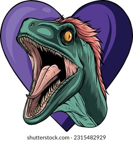 Velociraptor Dinosaur Vector Illustration on white background