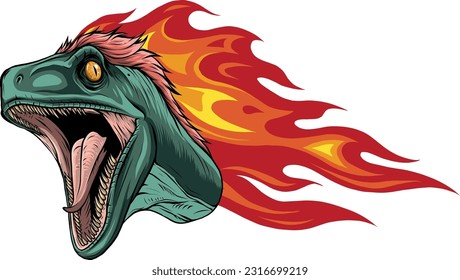 Velociraptor Dinosaur Vector Illustration on white background