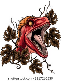 Velociraptor Dinosaur Vector Illustration on white background