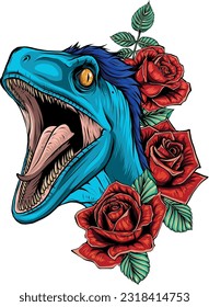 Velociraptor Dinosaur Vector Illustration on white background