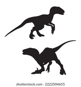 Velociraptor Dinosaur Vector Illustration Silhouette

