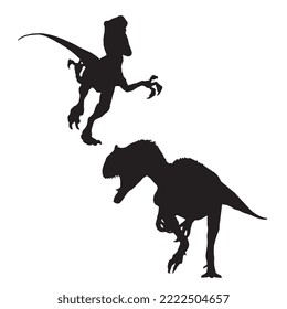 Velociraptor Dinosaur Vector Illustration Silhouette
