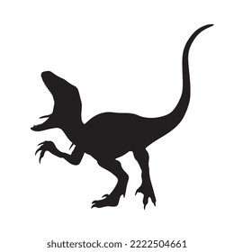 Velociraptor Dinosaur Vector Illustration Silhouette
