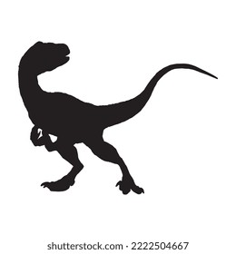 Velociraptor Dinosaur Vector Illustration Silhouette
