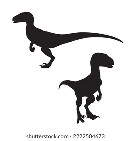 Velociraptor Dinosaur Vector Illustration Silhouette
