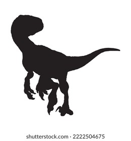 Velociraptor Dinosaur Vector Illustration Silhouette
