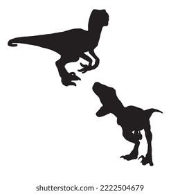 Velociraptor Dinosaur Vector Illustration Silhouette
