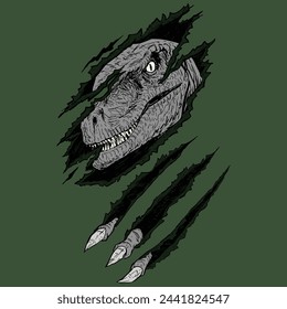 Velociraptor Grafik Illustration Vektor für T-Shirt Print