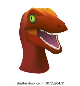 Velociraptor with green eyes
