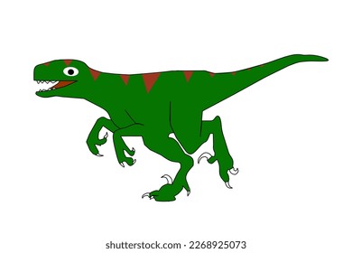Velociraptor is a historical animal in ancient times. Velociraptor with white background elements. Vector illustration.