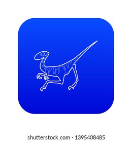 Velociraptor icon blue vector isolated on white background