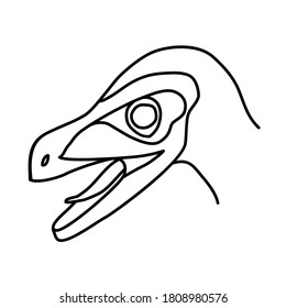 Velociraptor Icon. Doodle Hand Drawn or Black Outline Icon Style
