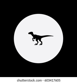 Velociraptor Icon Silhouette Vector Illustration