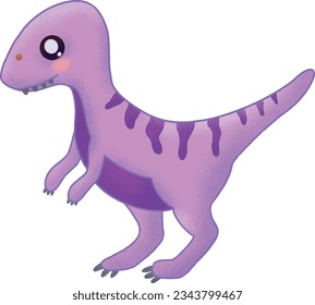 Velociraptor Illustration in Kawaii Style