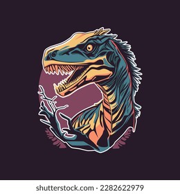 Velociraptorgrafik für T-Shirt-Design