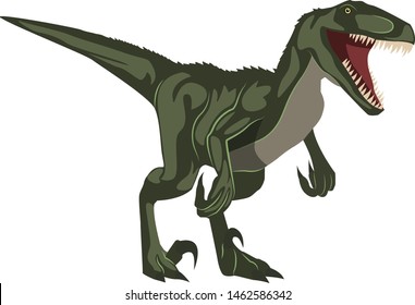 Velociraptor, Illustration, Vektorgrafik auf weißem Hintergrund.