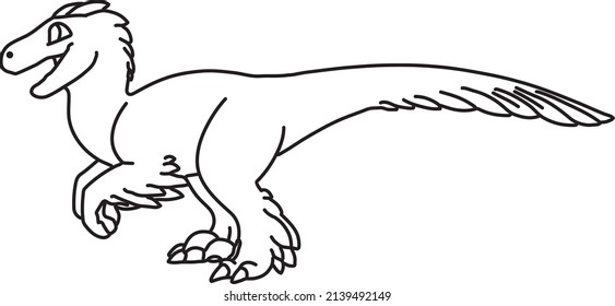 Velociraptor line art vector drawing
