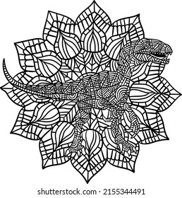 Velociraptor Mandala Coloring Pages for Adults