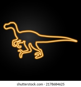 velociraptor neon sign, modern glowing banner design, colorful modern design trends on black background. Vector illustration.