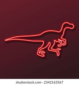 velociraptor neon sign, modern glowing banner design, colorful modern design trends on black background. Vector illustration.