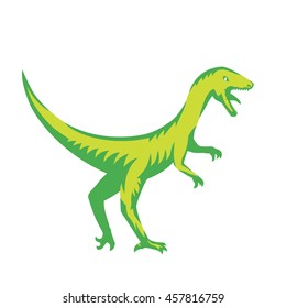 Velociraptor, predaceous dinosaur on white