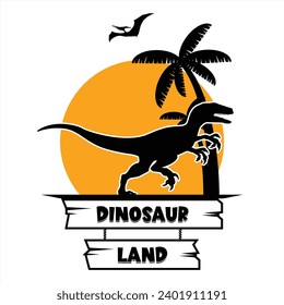 Velociraptor Raptor Dinosaur Silhouette for T Shirt Print