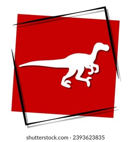 velociraptor red banner in frame. Vector illustration.