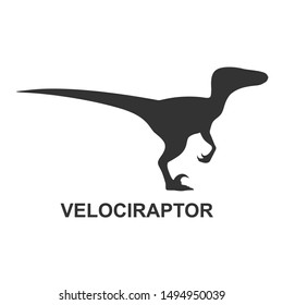 Velociraptor Silhouette Illustration Design Vector