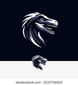 Velociraptor silhueta logotipo ilustração vetor logotipo modelo