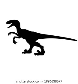 Velociraptor, Silhouette Vector Illustration. Isolated.