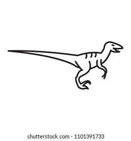 Velociraptor thin line icon. Vector outline icon.