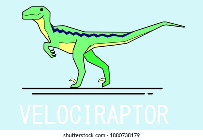 Velociraptor vector illustration. Dinosaurs Collection.