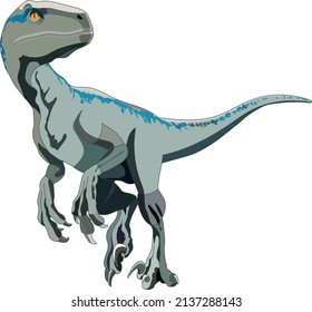 Velociraptor vector illustration.Drawn by hand.