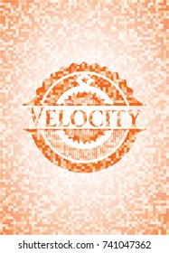 Velocity abstract orange mosaic emblem