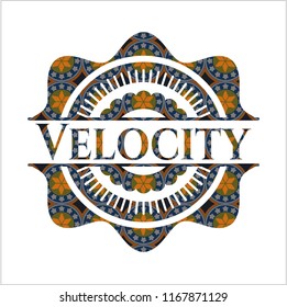 Velocity arabesque style emblem. arabic decoration.